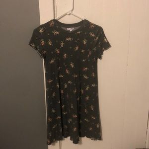 T-shirt dress with little colorful flowers on it!